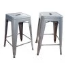 Amerihome Loft Silver 24" Metal Bar Stool, PK2 -Kitchen & Dining Furniture Sales Store Buffalo20Corp bs24slvr