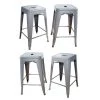 Amerihome Loft Silver 24" Metal Bar Stool, PK4