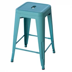 Amerihome Loft Teal 24" Metal Bar Stool