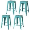 Amerihome Loft Teal 24" Metal Bar Stool, PK4 -Kitchen & Dining Furniture Sales Store Buffalo20Corp bs24tset