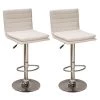 Amerihome Modern Ripple Back Bar Stool, PK2, White