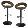 Amerihome Classic Relaxed Latte Brown Fabric Bar Stool Set, PK2