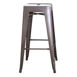 Amerihome Loft Gun Metal 30" Silver Metal Bar Stool