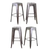 Amerihome Loft Gun Metal 30" Silver Metal Bar Stool, PK4 1 Amerihome Loft Gun Metal 30" Silver Metal Bar Stool, PK4 -Kitchen & Dining Furniture Sales Store Buffalo20Corp bsmetalset
