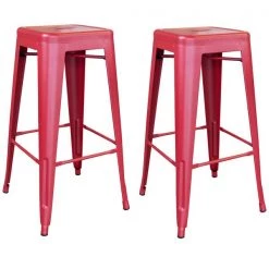 Amerihome Indoor/Outdoor 30" Metal Bar Stool Set, PK2