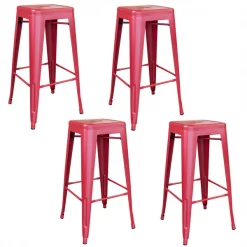 Amerihome Indoor/Outdoor 30" Metal Bar Stool Set, PK4