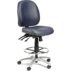 Global Equipment Interion Vinyl Stool - 8 Way Adjustable - Blue