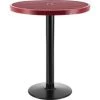 Global Equipment 36" Round Outdoor Bar Height Table, 42"H, Red