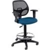 Global Equipment Interion Drafting Stool - Fabric - Blue