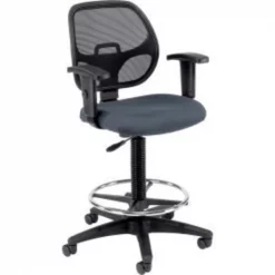 Global Equipment Interion Drafting Stool - Fabric - Gray