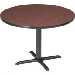 National Public Seating Interion® 36" Round Restaurant Table, Mahogany