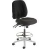 Global Equipment Interion Manager Stool - Fabric - 360 #176 Footrest - Black