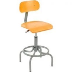 Global Equipment Interion Shop Stool - Wood - Natural