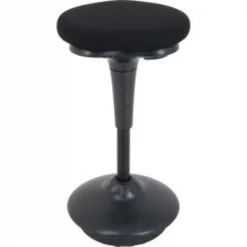 Global Equipment Interion Active Seating Stool - Fabric - 25"H - 33"H - Black