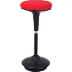 Global Equipment Interion Active Seating Stool - Fabric - 25"H - 33"H - Red