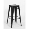 Global Equipment Interion 24"H Steel Barstool - Black - 4/Pack