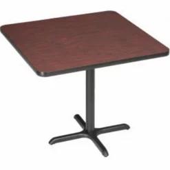 National Public Seating Interion® 36" Square Bar Height Restaurant Table, Mahogany