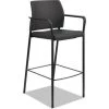 Hon Company Accommodate Series Cafe Stool, 300 Lbs. Capacity, Black Seat/Black Back, Black Base