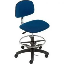 E Com Inc Interion® ESD Stool - Fabric - Navy