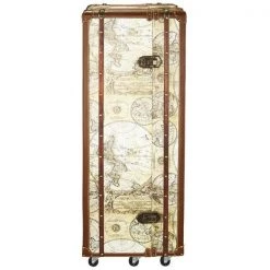 Design Toscano Italian-Style World Map Cocktail Bar Steamer Trunk -Kitchen & Dining Furniture Sales Store Design20Toscano WL4001xx5