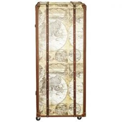 Design Toscano Italian-Style World Map Cocktail Bar Steamer Trunk -Kitchen & Dining Furniture Sales Store Design20Toscano WL4001xx6