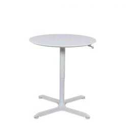 Luxor Circle PNEUMATIC HEIGHT ADJUSTABLE ROUND CAFÃ‰ TABLE, 25.2â€� - 40â€� H, White