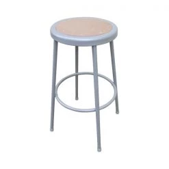 Alera Industrial Metal Shop Stool, 30" Seat Height, To 300 lbs., Brown/Gray
