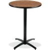 KFI 30" Round Bar Height Breakroom Table, Medium Oak Finish, Arched X-Base, 42 W, 30 L, 42 H -Kitchen & Dining Furniture Sales Store Grainger 1016670536xx3c7e61