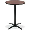 KFI 30" Round Bar Height Breakroom Table, Dark Mahogany Finish, Arched X-Base, 42 W, 30 L, 42 H -Kitchen & Dining Furniture Sales Store Grainger 1016856482xx1da8f3