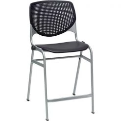 Kfi Counter Height Stool, Black, Caster Type: Durable Nylon Glides