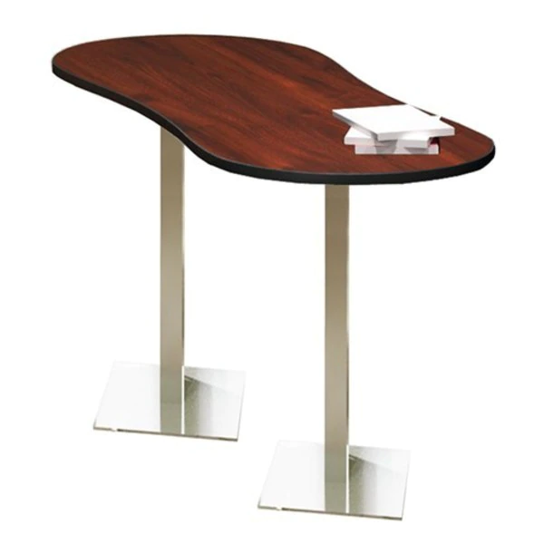 Safco Bistro Bar Height Peanut Table, Stainless Steel Base, 42 W, 42 L, 42 H, Regal Mahogany 3 Safco Bistro Bar Height Peanut Table, Stainless Steel Base, 42 W, 42 L, 42 H, Regal Mahogany