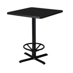 Safco Bistro 30" Square Bar Height Table, Cast Iron Base, 30 W, 30 L, 42 H, Anthracite