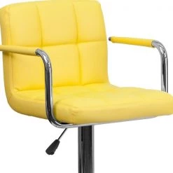 Flash Furniture Yellow Quilted Vinyl Adjustable Height Barstool, Arms, Chrome Base, PK2 -Kitchen & Dining Furniture Sales Store Grainger 2xxCHxx102029xxYELxxGGxxinset6xx2f1d8d