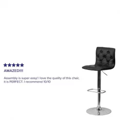 Flash Furniture Tufted Black Vinyl Barstool -Kitchen & Dining Furniture Sales Store Grainger 2xxCHxx112080xxBKxxGGxxREVIEWxxb19532