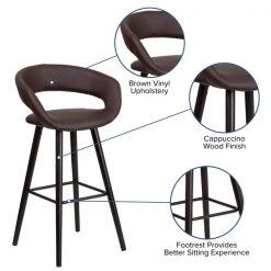 Flash Furniture Brown Vinyl Barstool, 29"H -Kitchen & Dining Furniture Sales Store Grainger 2xxCHxx152560xxBRNxxVYxxGGxxinset4xxea815a