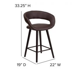 Flash Furniture Brown Vinyl Counter Stool, 24"H -Kitchen & Dining Furniture Sales Store Grainger 2xxCHxx152561xxBRNxxVYxxGGxxDIMSxx82e521