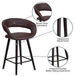 Flash Furniture Brown Vinyl Counter Stool, 24"H -Kitchen & Dining Furniture Sales Store Grainger 2xxCHxx152561xxBRNxxVYxxGGxxinset4xxa8e6aa