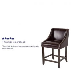 Flash Furniture Brown Leather/Wood Stool, 24" -Kitchen & Dining Furniture Sales Store Grainger 2xxCHxx182020xx24xxBNxxGGxxREVIEWxx969990