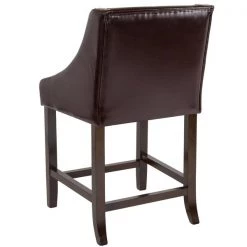 Flash Furniture Brown Leather/Wood Stool, 24" -Kitchen & Dining Furniture Sales Store Grainger 2xxCHxx182020xx24xxBNxxGGxxinset3xx1b35c2
