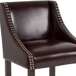 Flash Furniture Brown Leather/Wood Stool, 24" -Kitchen & Dining Furniture Sales Store Grainger 2xxCHxx182020xx24xxBNxxGGxxinset6xx12f28a