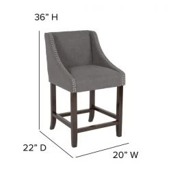 Flash Furniture Gray Fabric/Wood Stool, 30" -Kitchen & Dining Furniture Sales Store Grainger 2xxCHxx182020xx30xxDKGYxxFxxGGxxDIMSxx3f8577