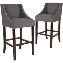 Flash Furniture Gray Fabric/Wood Stool, 30" -Kitchen & Dining Furniture Sales Store Grainger 2xxCHxx182020xx30xxDKGYxxFxxGGxxb1cc38