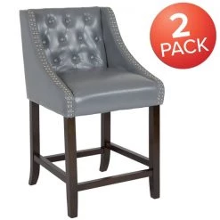 Flash Furniture Gray Leather/Wood Stool, 24" -Kitchen & Dining Furniture Sales Store Grainger 2xxCHxx182020xxTxx24xxLTGYxxGGxxMULTIxxc7c372