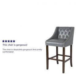 Flash Furniture Gray Leather/Wood Stool, 30" -Kitchen & Dining Furniture Sales Store Grainger 2xxCHxx182020xxTxx30xxLTGYxxGGxxREVIEWxx4c3e98