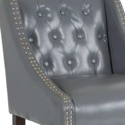 Flash Furniture Gray Leather/Wood Stool, 30" -Kitchen & Dining Furniture Sales Store Grainger 2xxCHxx182020xxTxx30xxLTGYxxGGxxinset6xx33971f