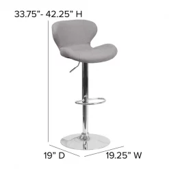Flash Furniture Gray Fabric Barstool -Kitchen & Dining Furniture Sales Store Grainger 2xxCHxx321xxGYFABxxGGxxDIMSxxf8cb48
