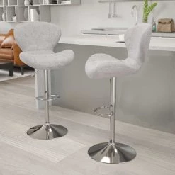 Flash Furniture Gray Fabric Barstool