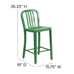 Flash Furniture Green Metal Outdoor Stool, 24" -Kitchen & Dining Furniture Sales Store Grainger 2xxCHxx61200xx24xxGNxxGGxxDIMSxxe680eb