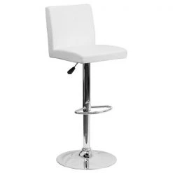 Flash Furniture White Vinyl Adjustable Height Barstool, Panel Back, Chrome Base, PK2 -Kitchen & Dining Furniture Sales Store Grainger 2xxCHxx92066xxWHxxGGxxinset1xx017de0