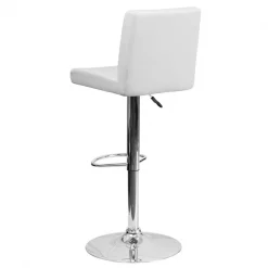 Flash Furniture White Vinyl Adjustable Height Barstool, Panel Back, Chrome Base, PK2 -Kitchen & Dining Furniture Sales Store Grainger 2xxCHxx92066xxWHxxGGxxinset3xx5c62a9